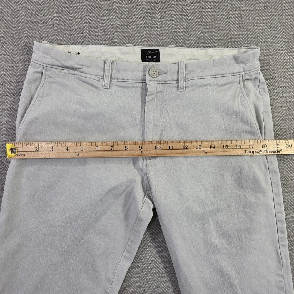 J.Crew 484 Slim Fit Stretch Chino Pants Mens 32x31 Light Gray Cotton Blend